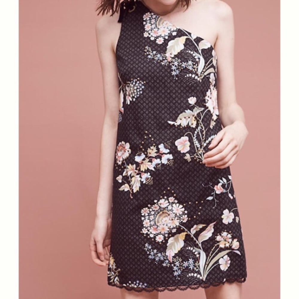Anthro one shoulder Ashbury dress NWT